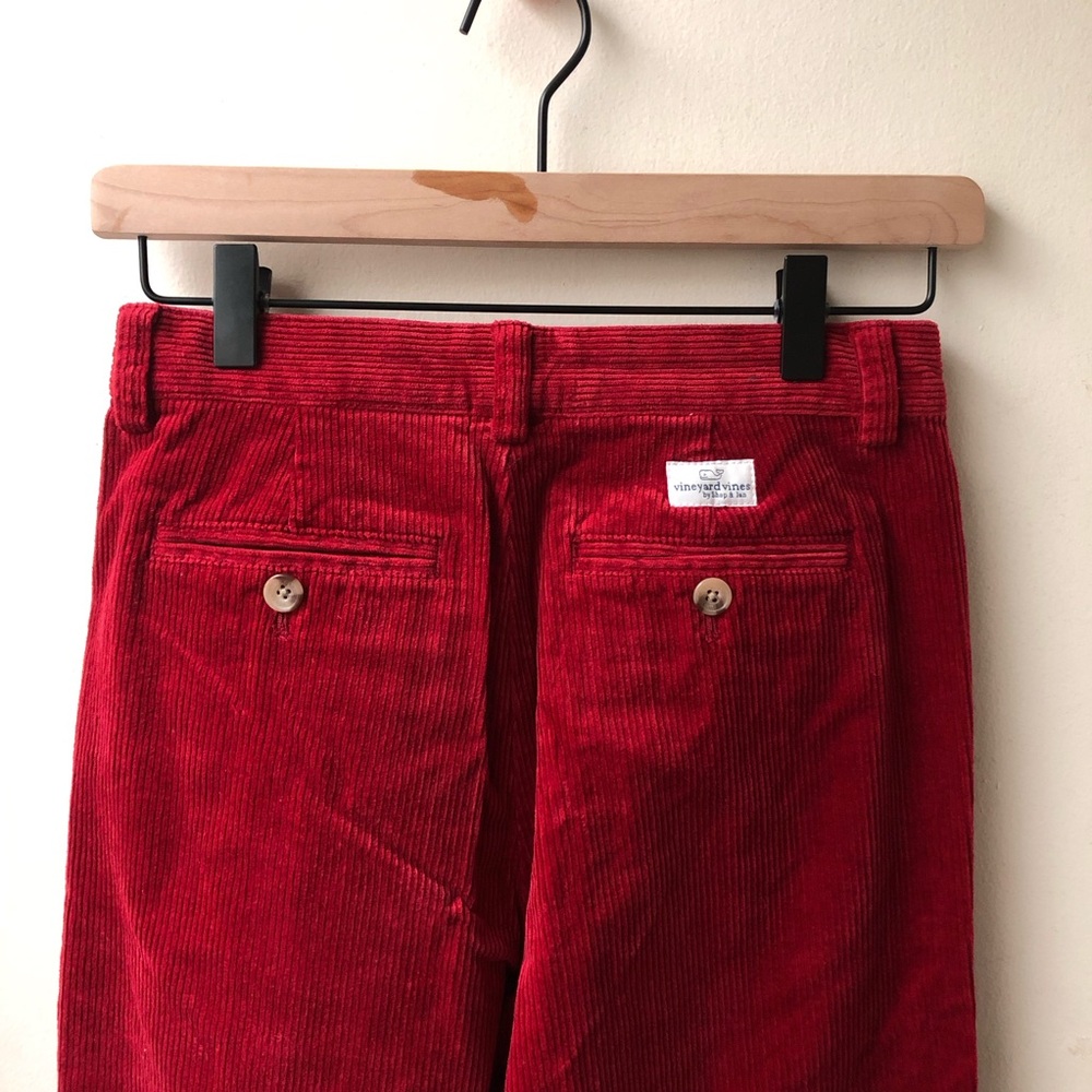 Vineyard Vines Big Kids Red Corduroy Pants